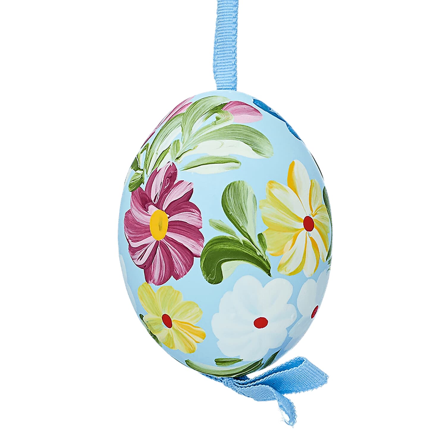 Easter egg blue with flowers