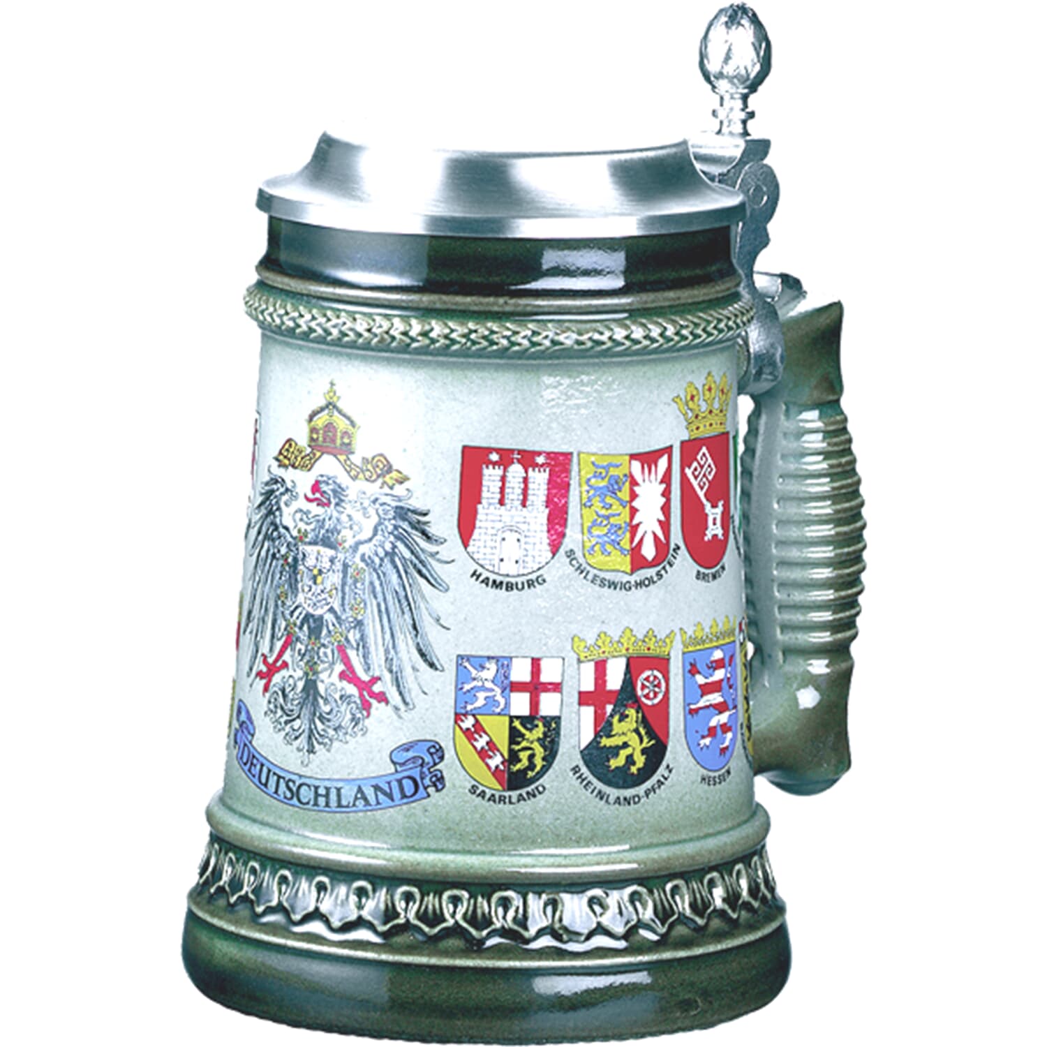 Beer Mug - German State Crests - 1L, 7.9 in.