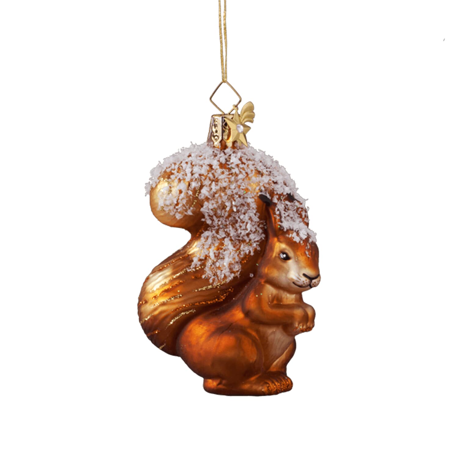 Eichhörnchen ohne Zapfen Glasfigur am Zwicker Baumbehang Christbaumschmuck