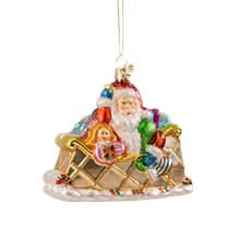 Santa mit Baum 12cm lachs matt Thüringer Glas Weihnachtsschmuck Lieblingsstücke 