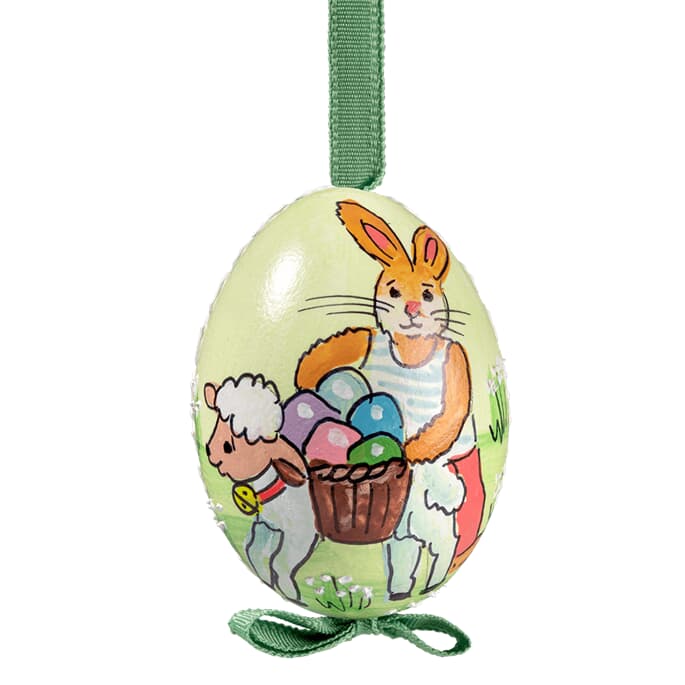 Easter egg light green bunny with lamb