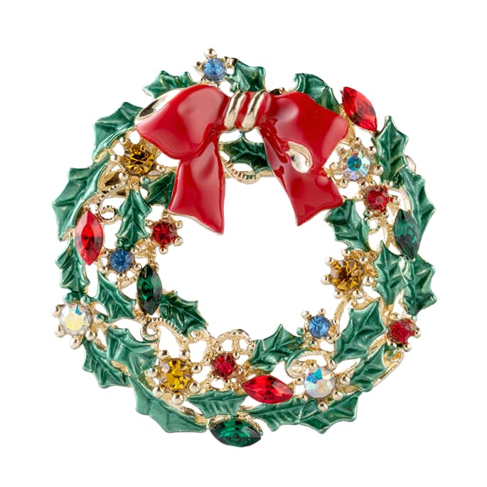 Brooch, Christmas wreath