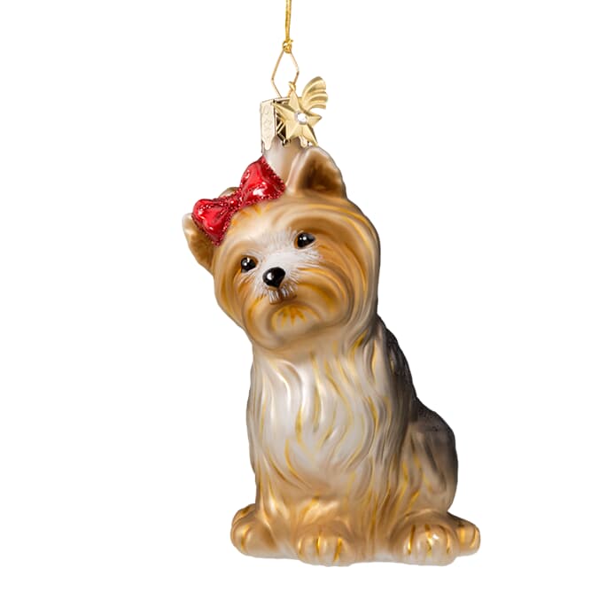 Yorkshire terrier christmas store decoration